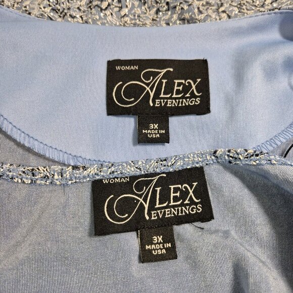 Alex Evenings Women's 2 piece  Jacket And Tank Set Size 3X Plus Blue Hydrange 49 - Picture 10 of 14
